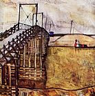 Egon Schiele The Bridge painting